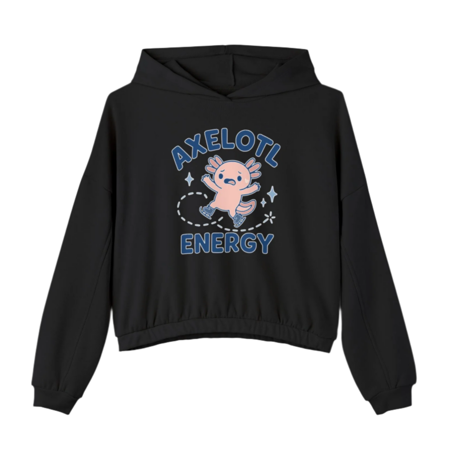 'Axelotl Energy' Women’s Cinched Bottom Hoodie - Adults Skate Too LLC