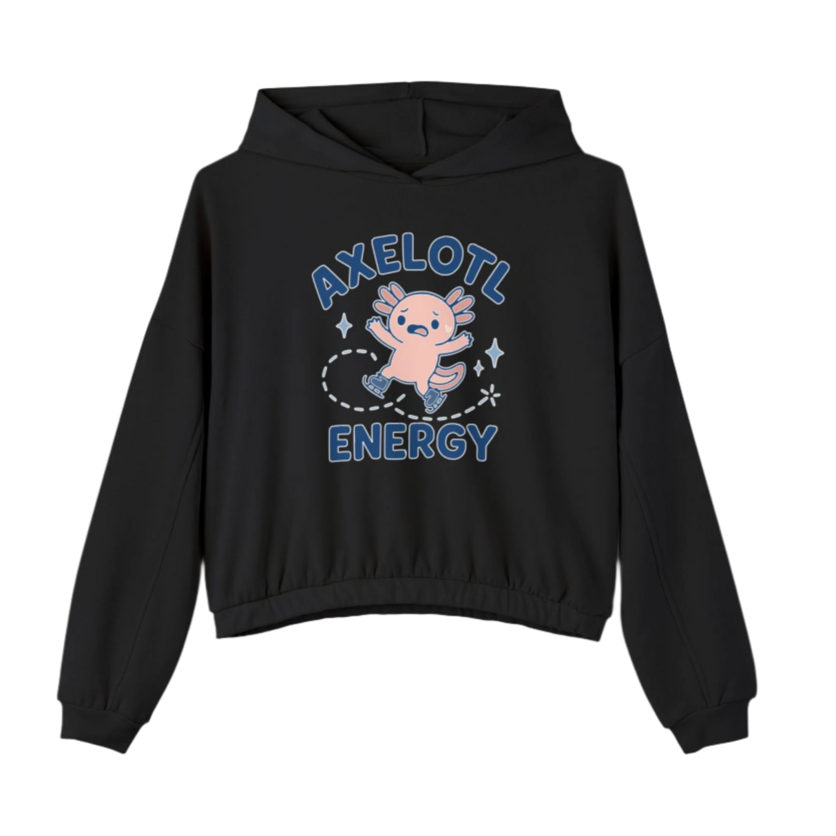'Axelotl Energy' Women’s Cinched Bottom Hoodie - Adults Skate Too LLC