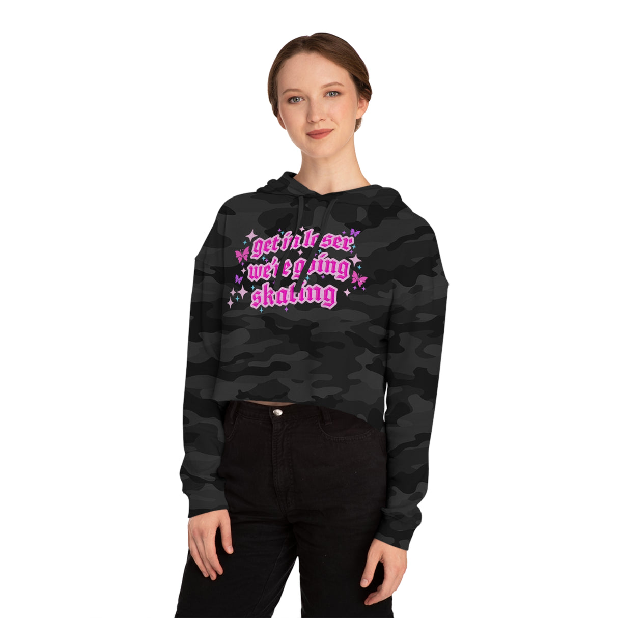 Get In Loser We're Going Skating Cropped Hoodie - Adults Skate Too LLC