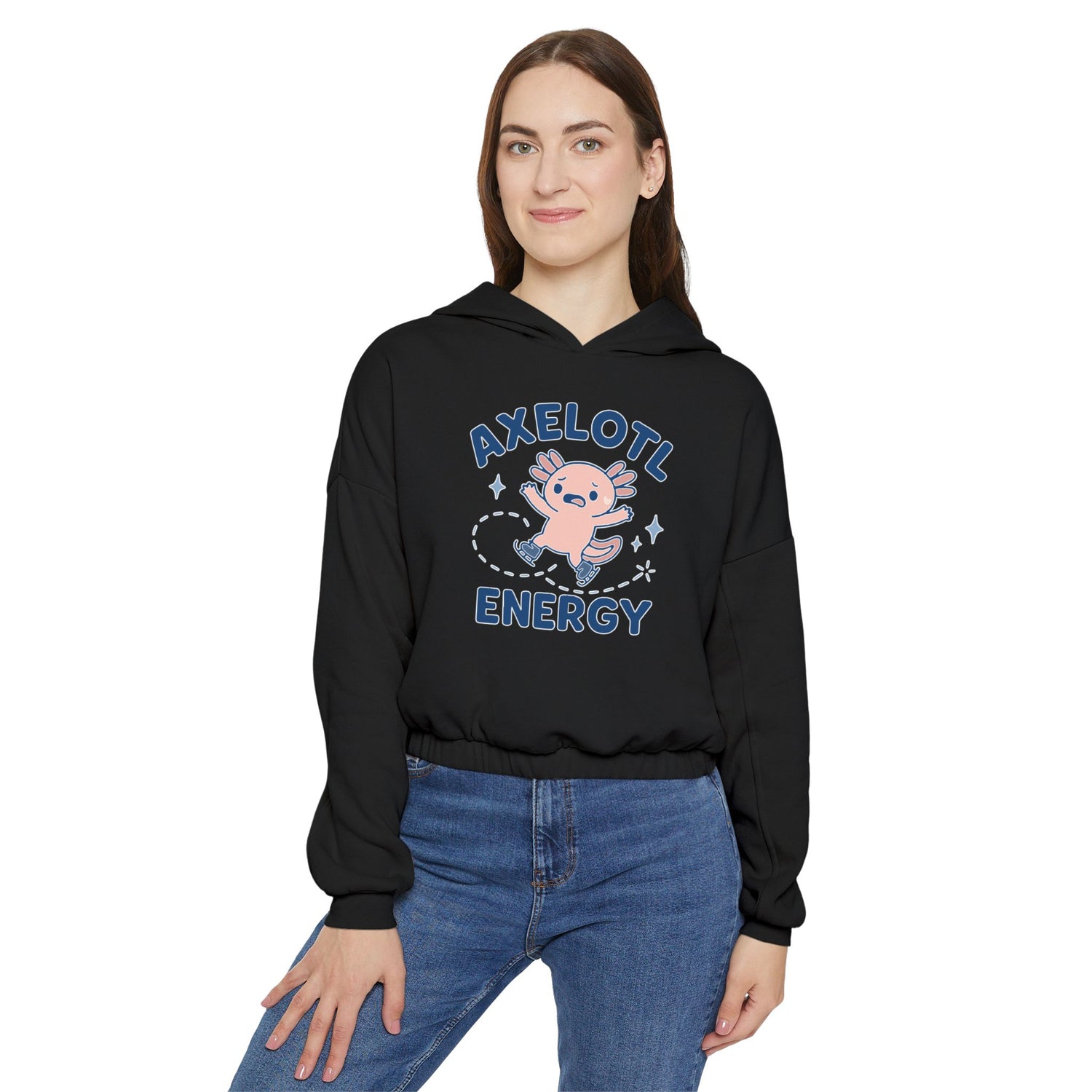 'Axelotl Energy' Women’s Cinched Bottom Hoodie - Adults Skate Too LLC