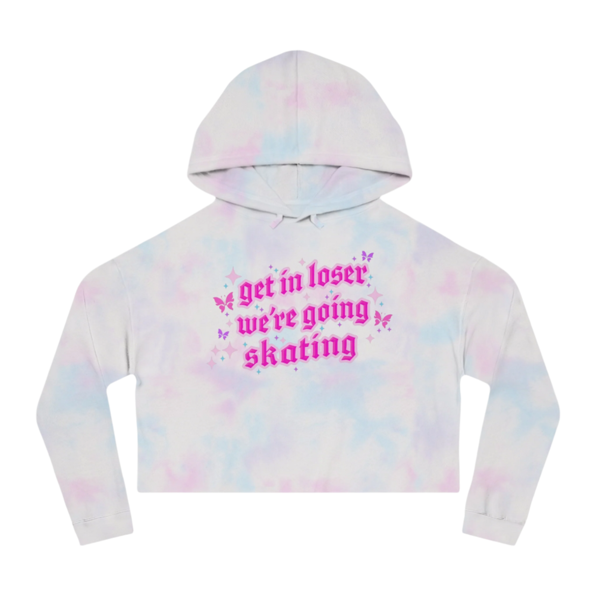 Get In Loser We're Going Skating Cropped Hoodie - Adults Skate Too LLC