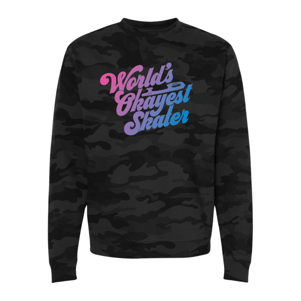 World's Okayest Skater Camo Sweatshirt