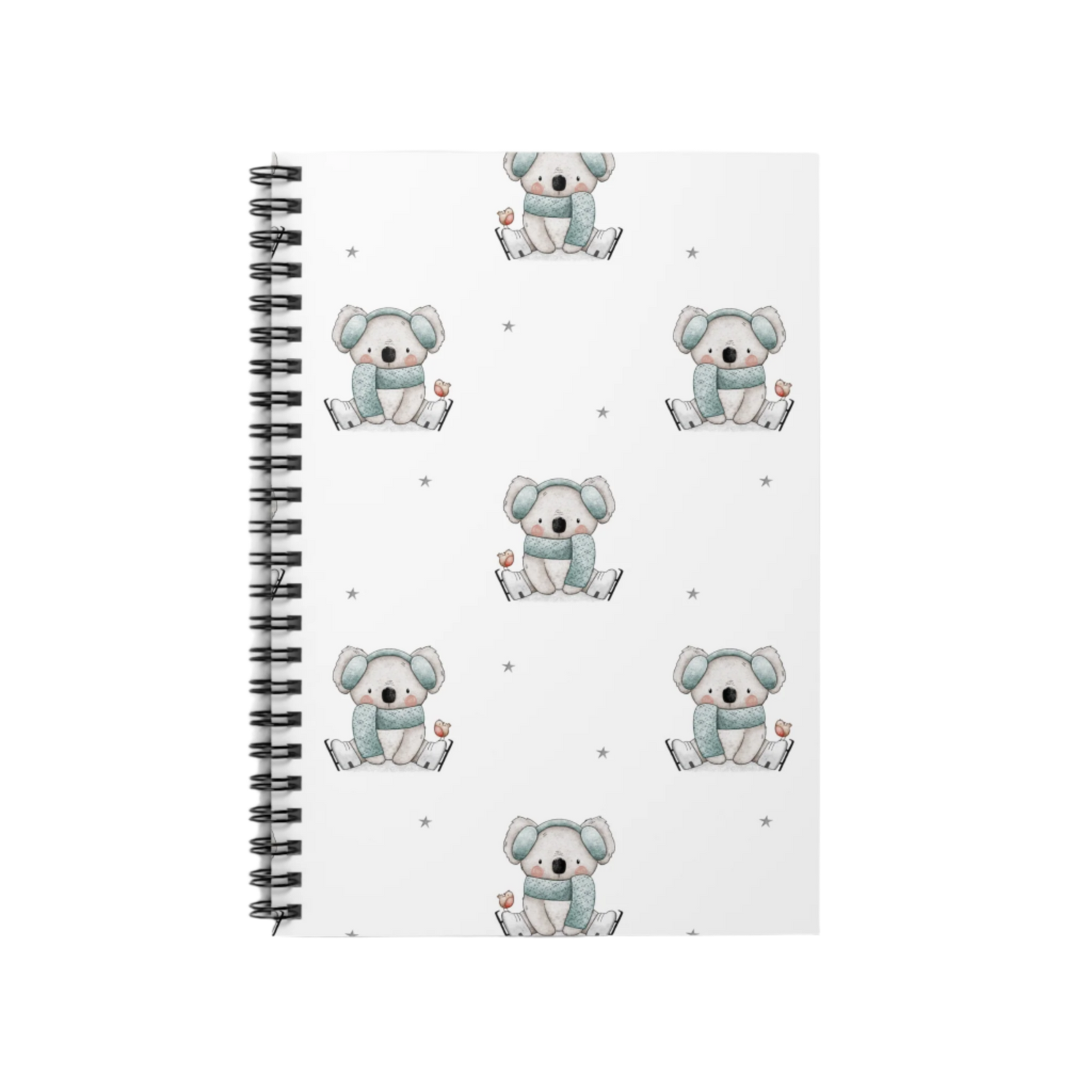 Koala On Ice Spiral Notebook