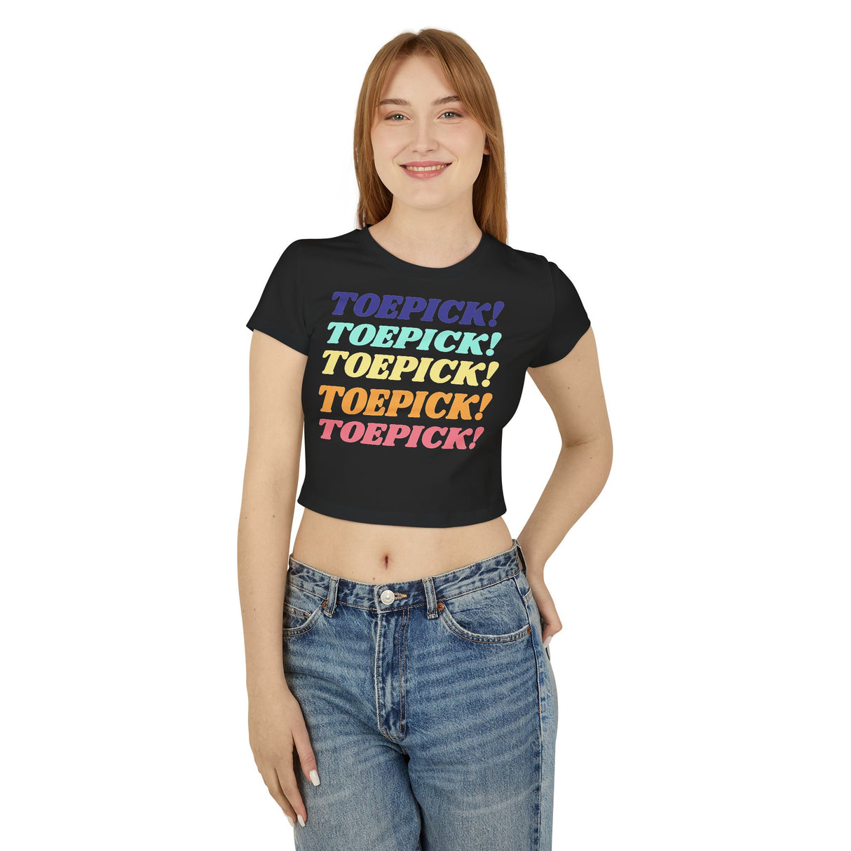 Toepick! Women's Baby Tee - Adults Skate Too LLC