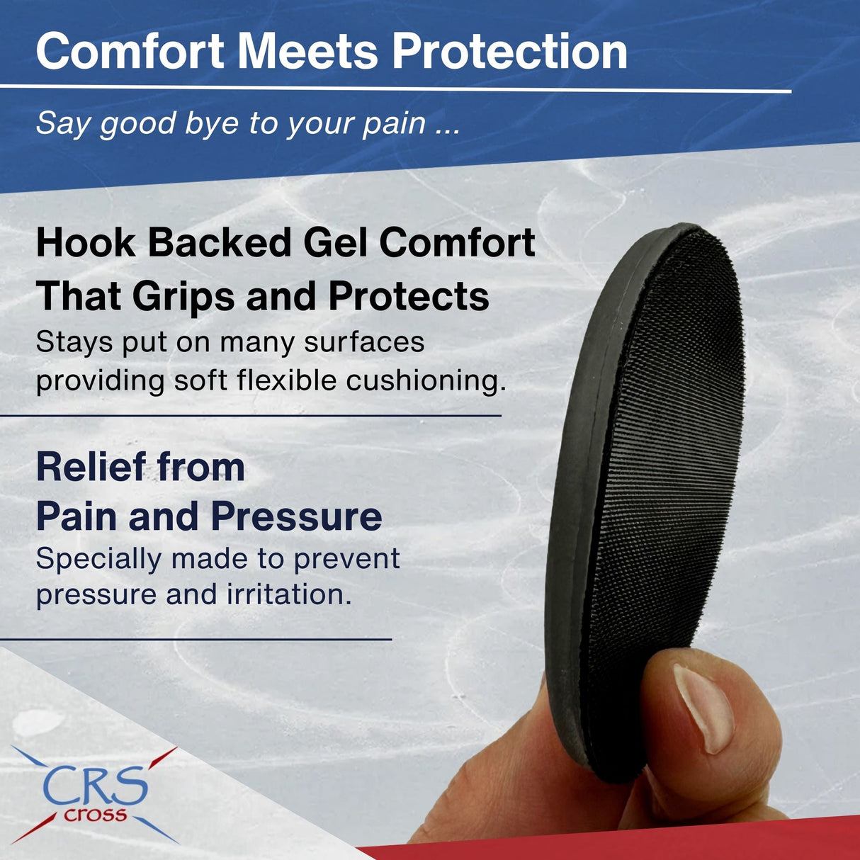CRS Cross Gel Pads with Hook Fastener Backing