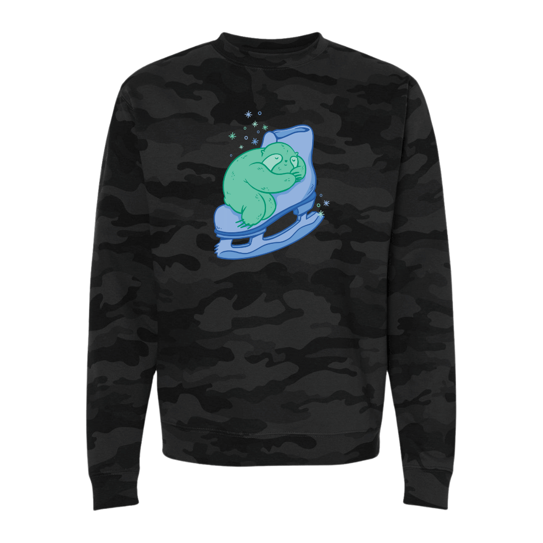 Skating Sloth Camo Sweatshirt