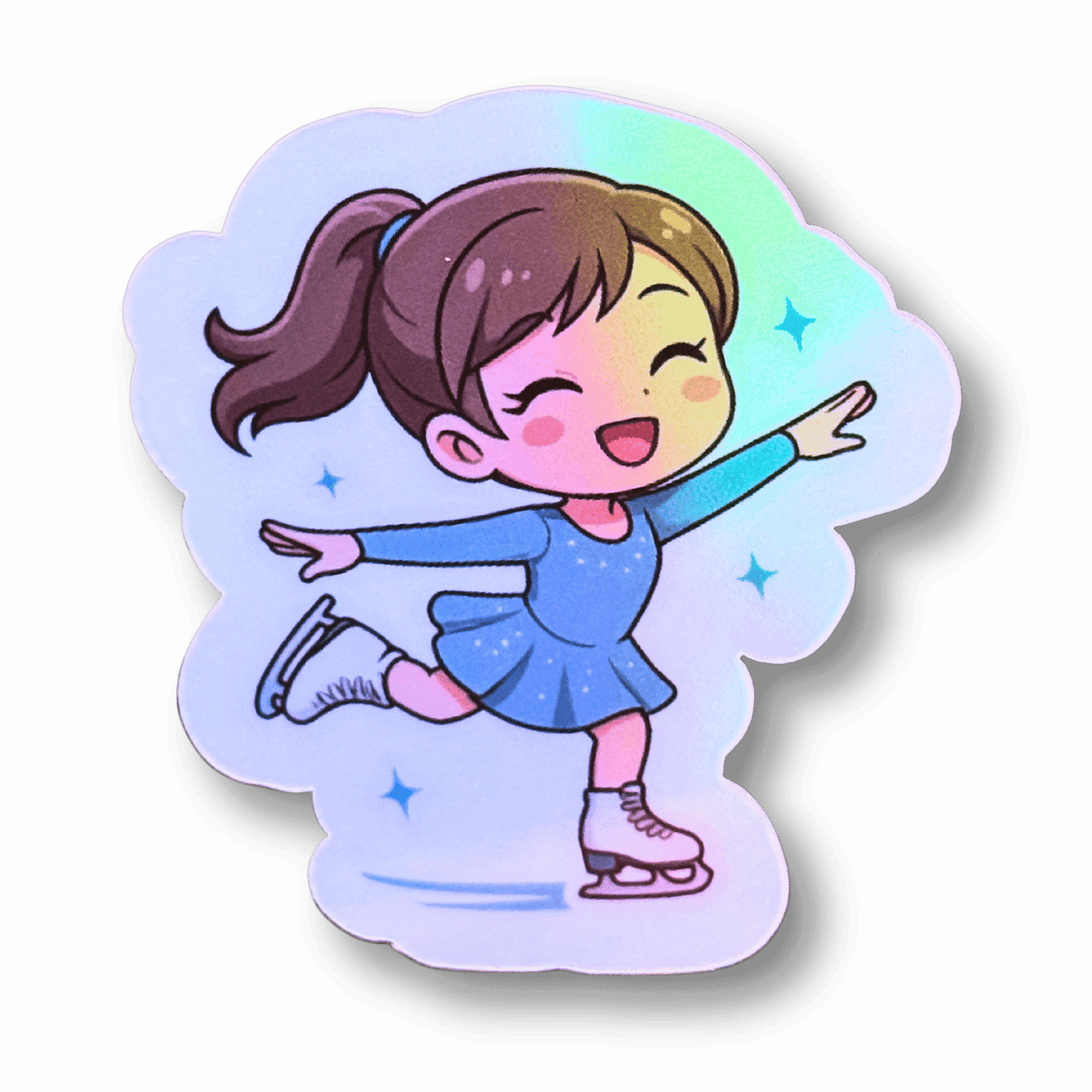 Chibi Skater Girl Holographic Sticker