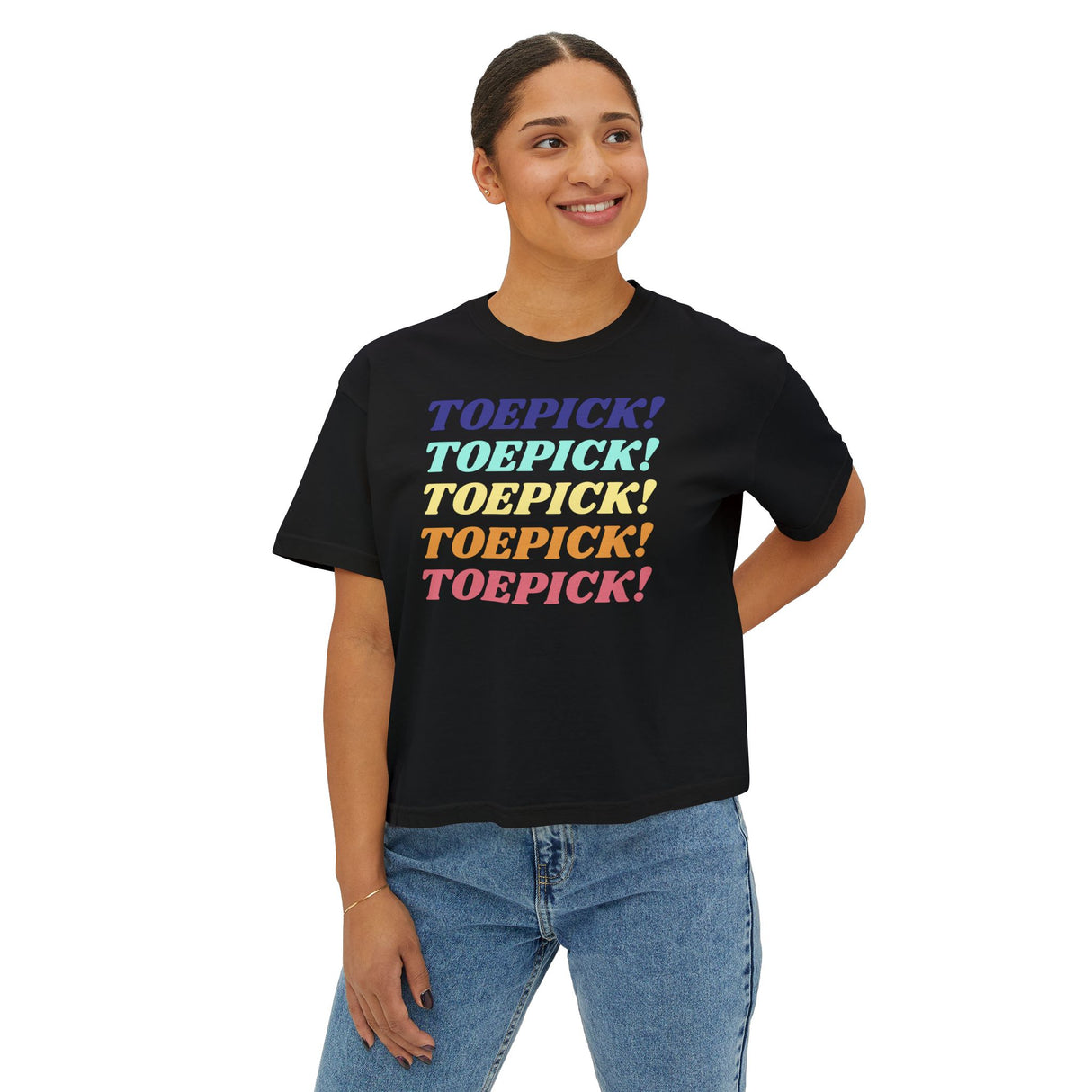 Toepick! Women's Boxy Tee - Adults Skate Too LLC