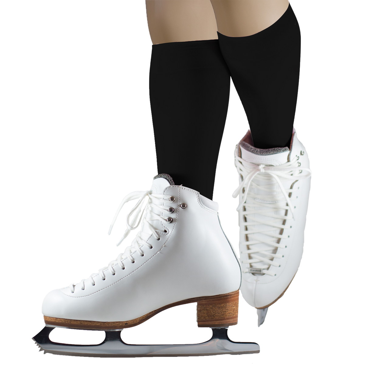 CRS Cross Figure Skate Socks (2 Pair) - Knee High Tights For Skating