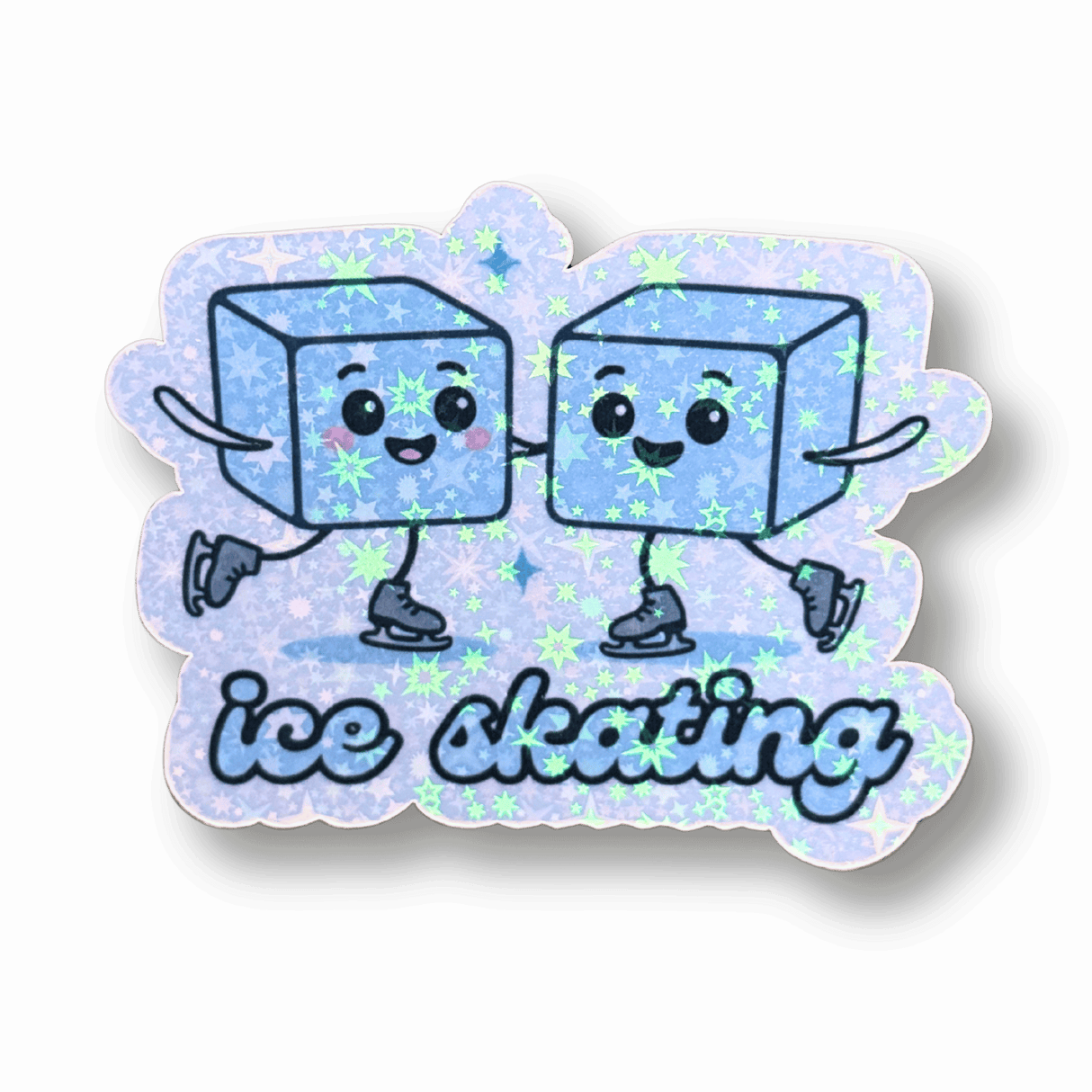Ice Skating (Ice Cubes) Holographic Sticker