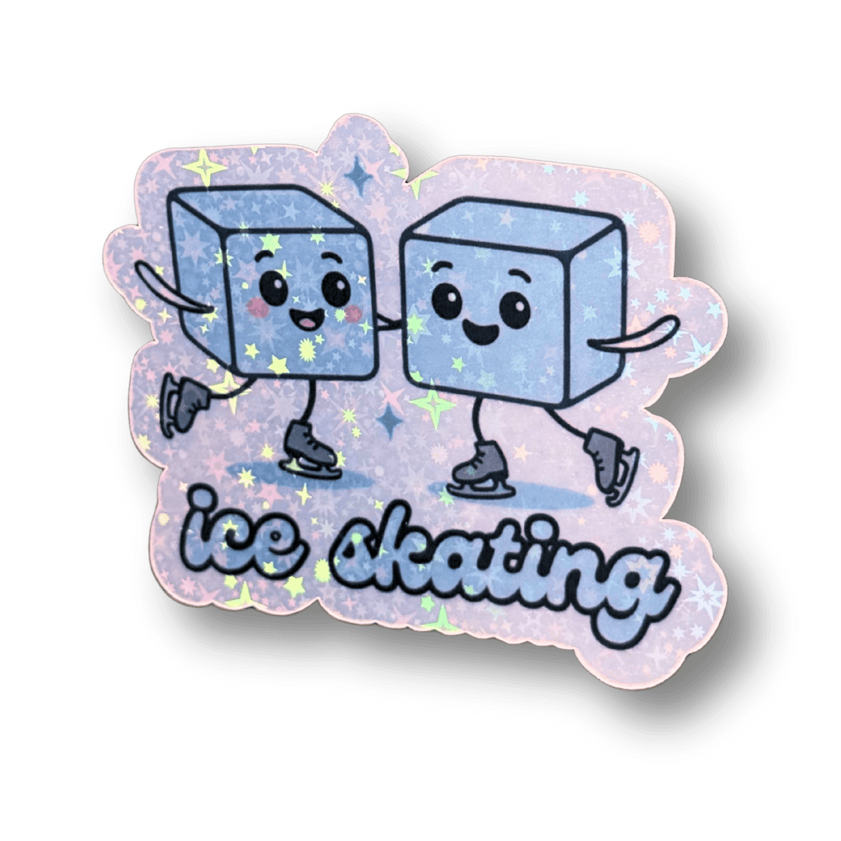 Ice Skating (Ice Cubes) Holographic Sticker