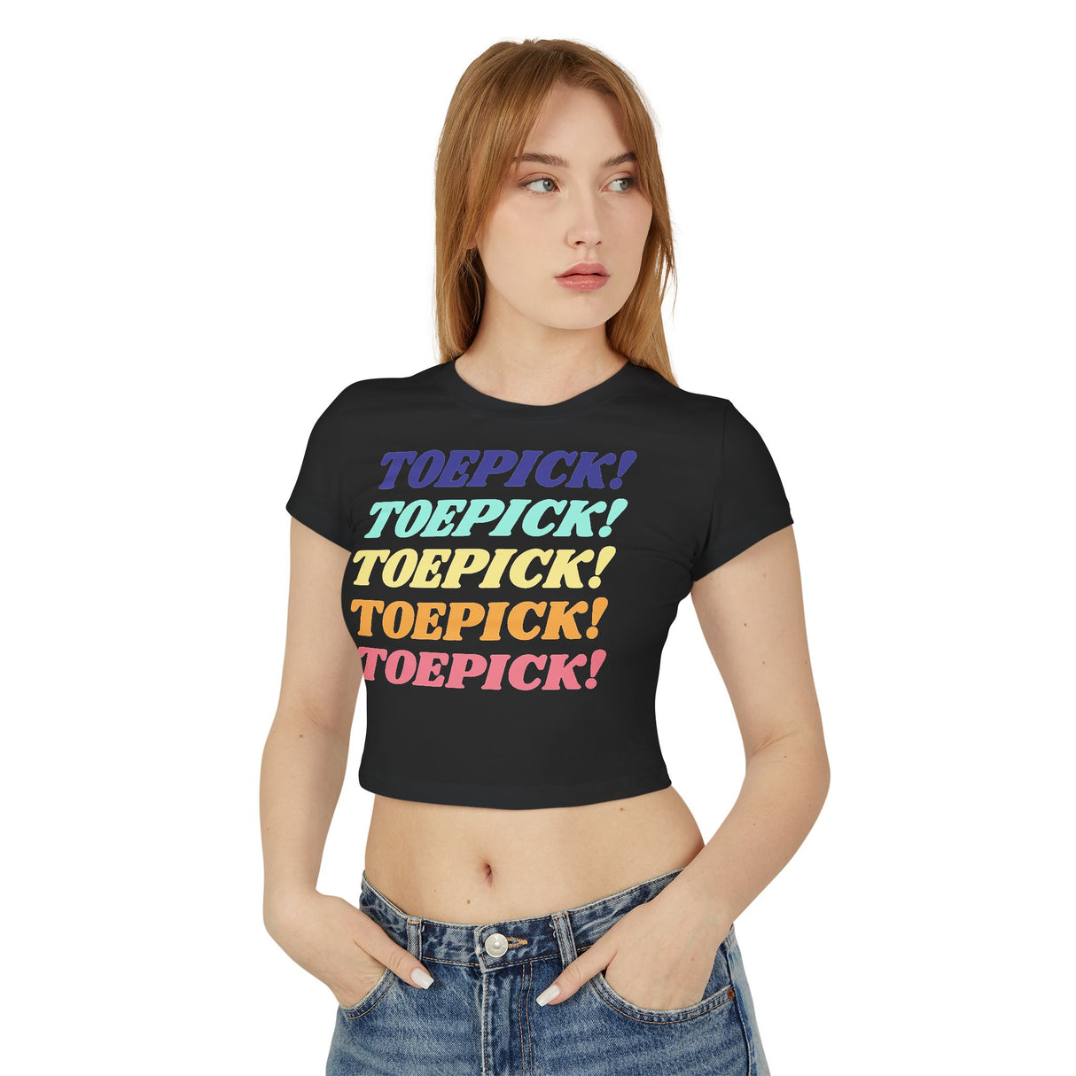Toepick! Women's Baby Tee - Adults Skate Too LLC