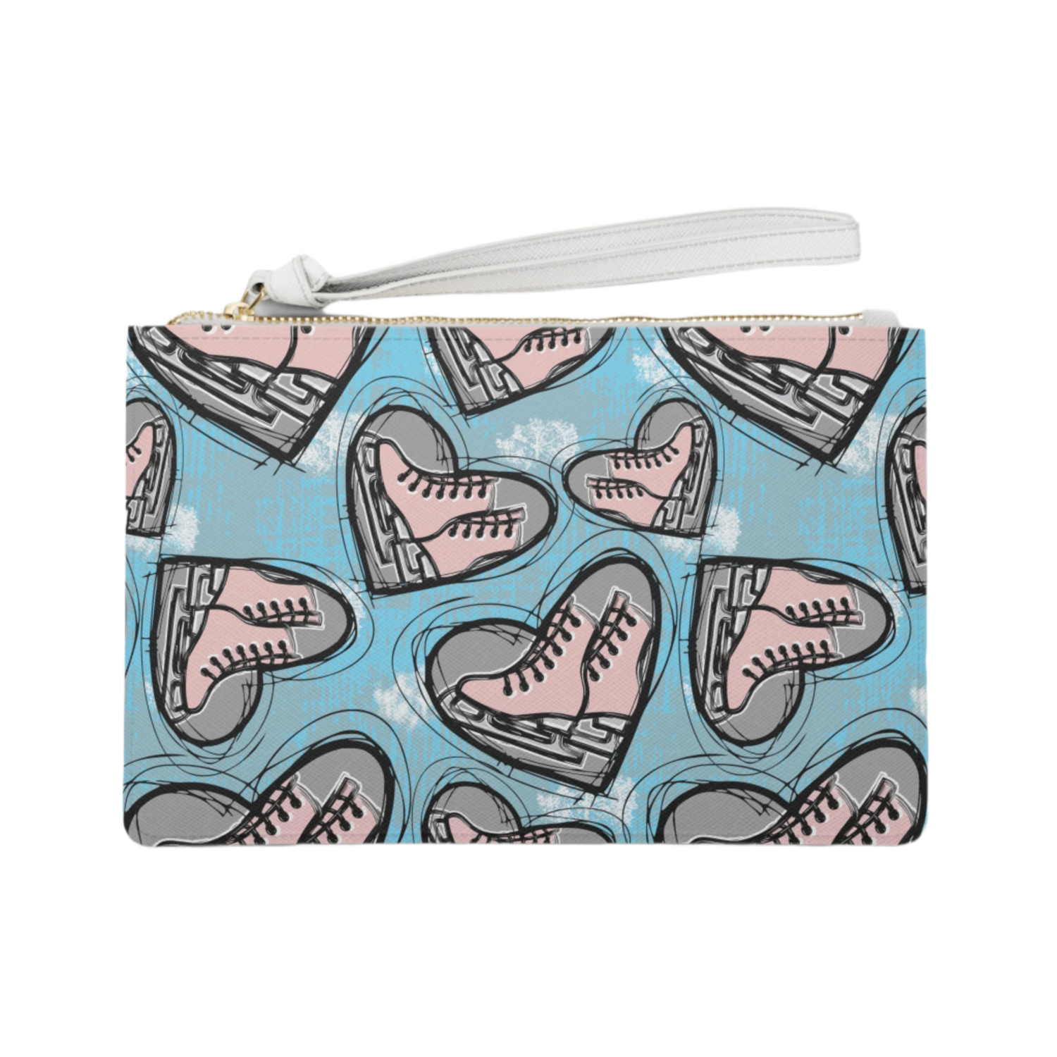 Sketched Skates Clutch Bag - Adults Skate Too LLC