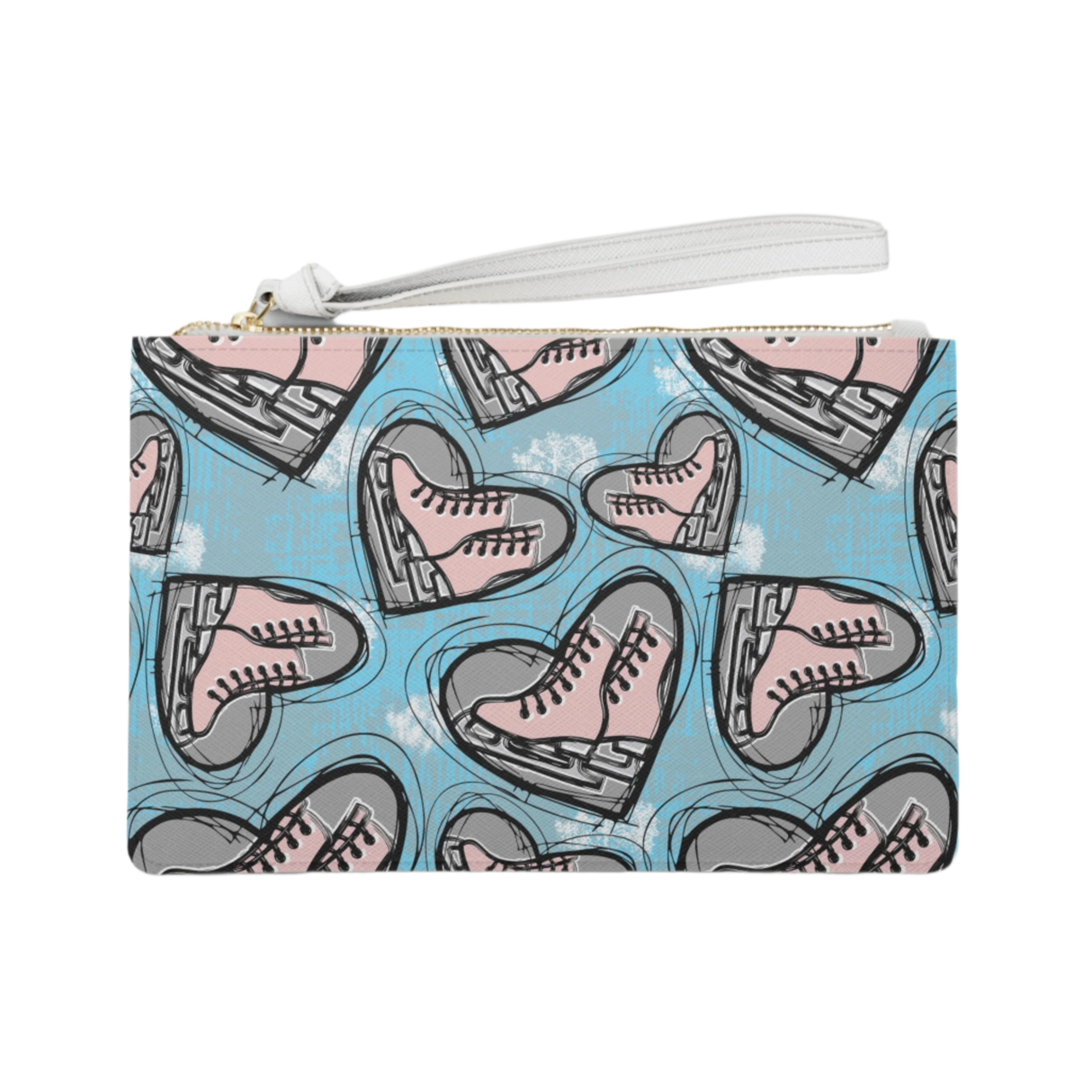 Sketched Skates Clutch Bag - Adults Skate Too LLC