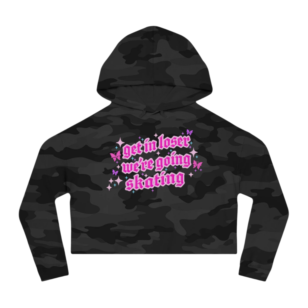 Get In Loser We're Going Skating Cropped Hoodie - Adults Skate Too LLC