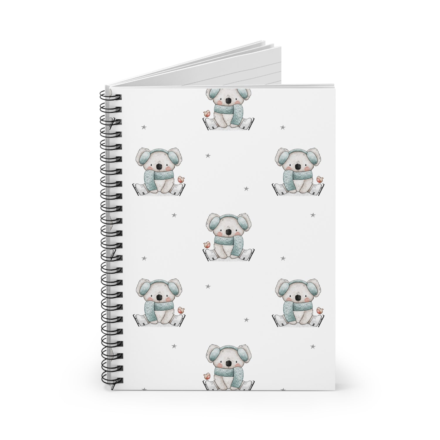 Koala On Ice Spiral Notebook