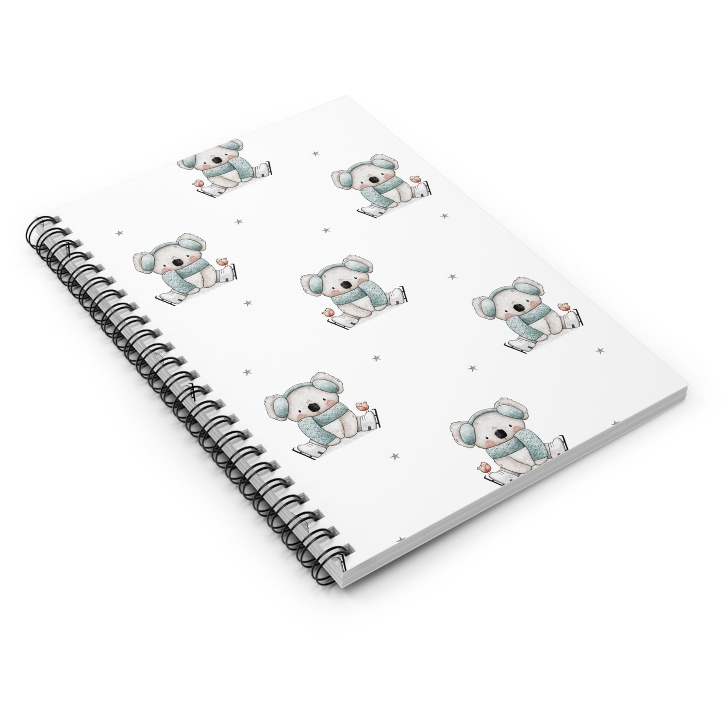 Koala On Ice Spiral Notebook
