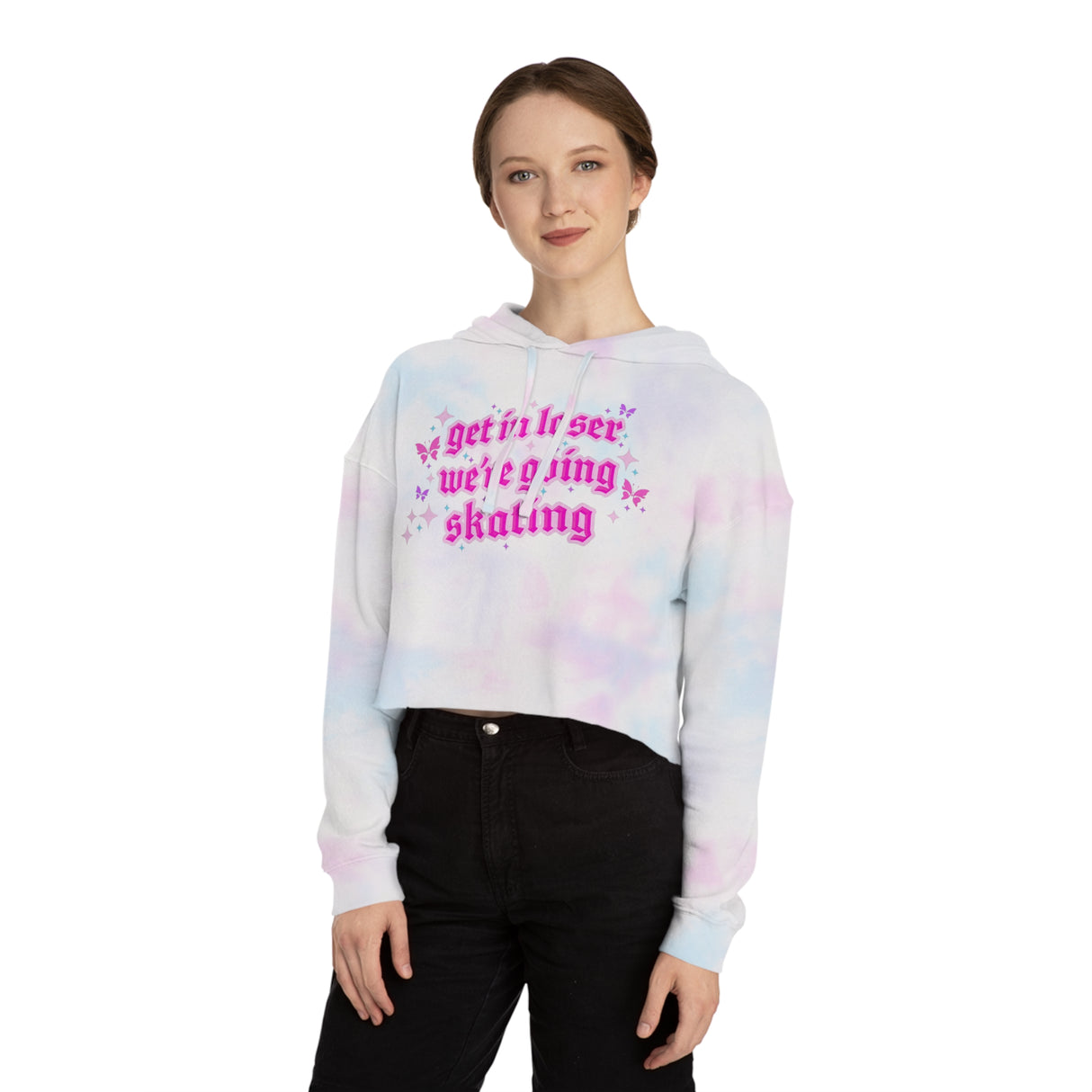 Get In Loser We're Going Skating Cropped Hoodie - Adults Skate Too LLC