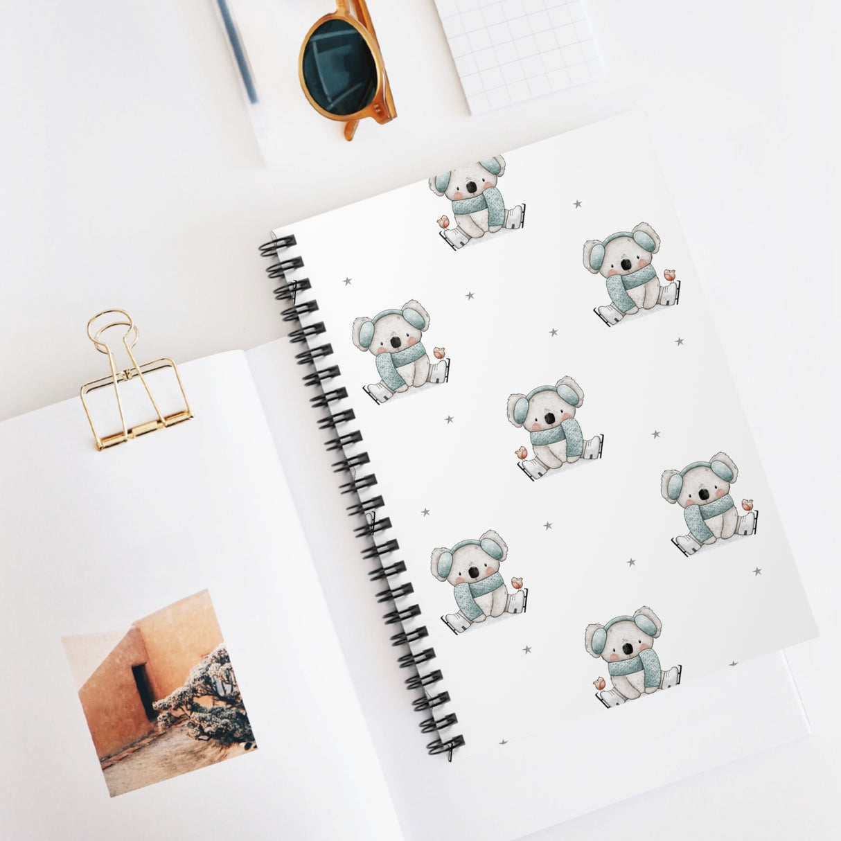 Koala On Ice Spiral Notebook