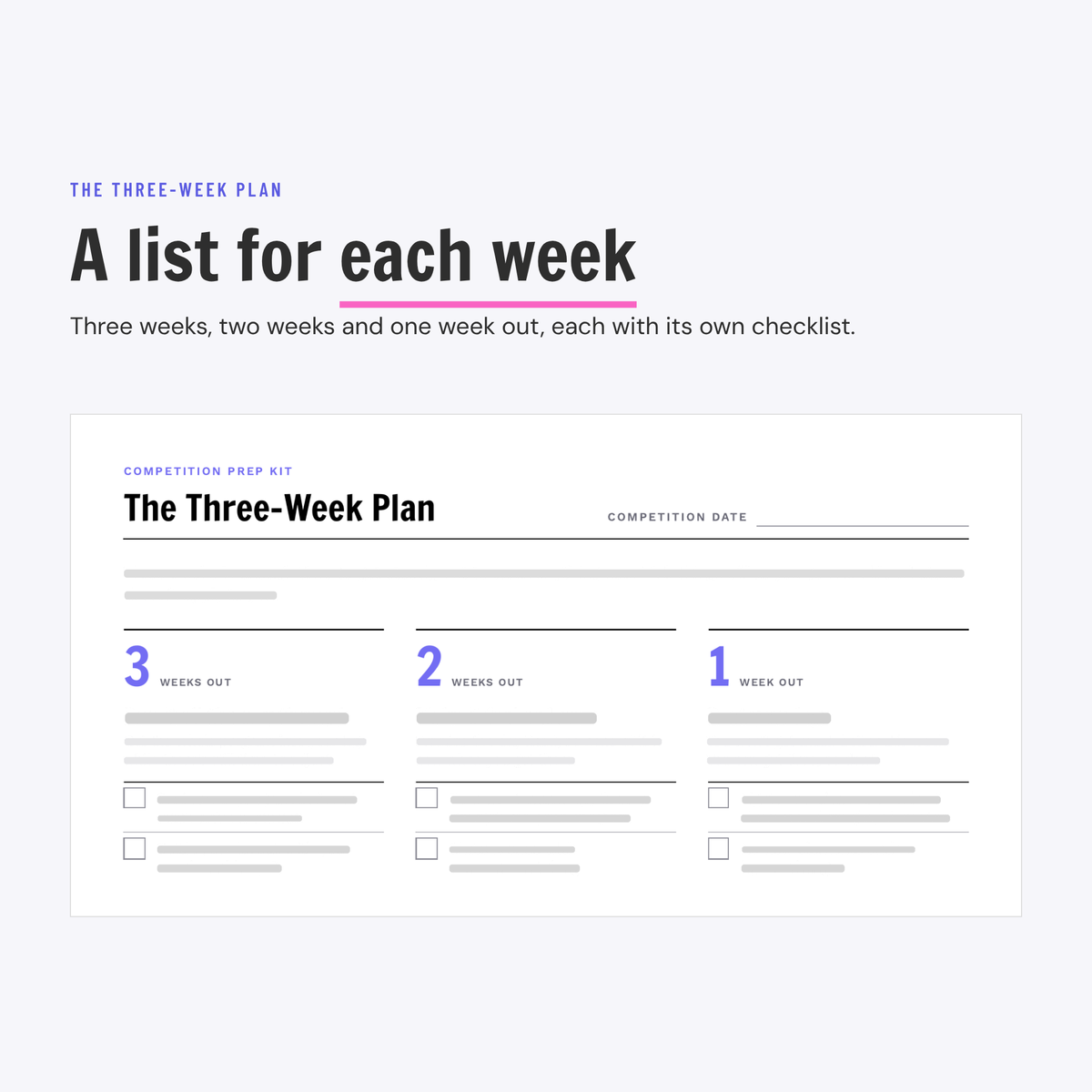 Competition Prep Kit printable, preview