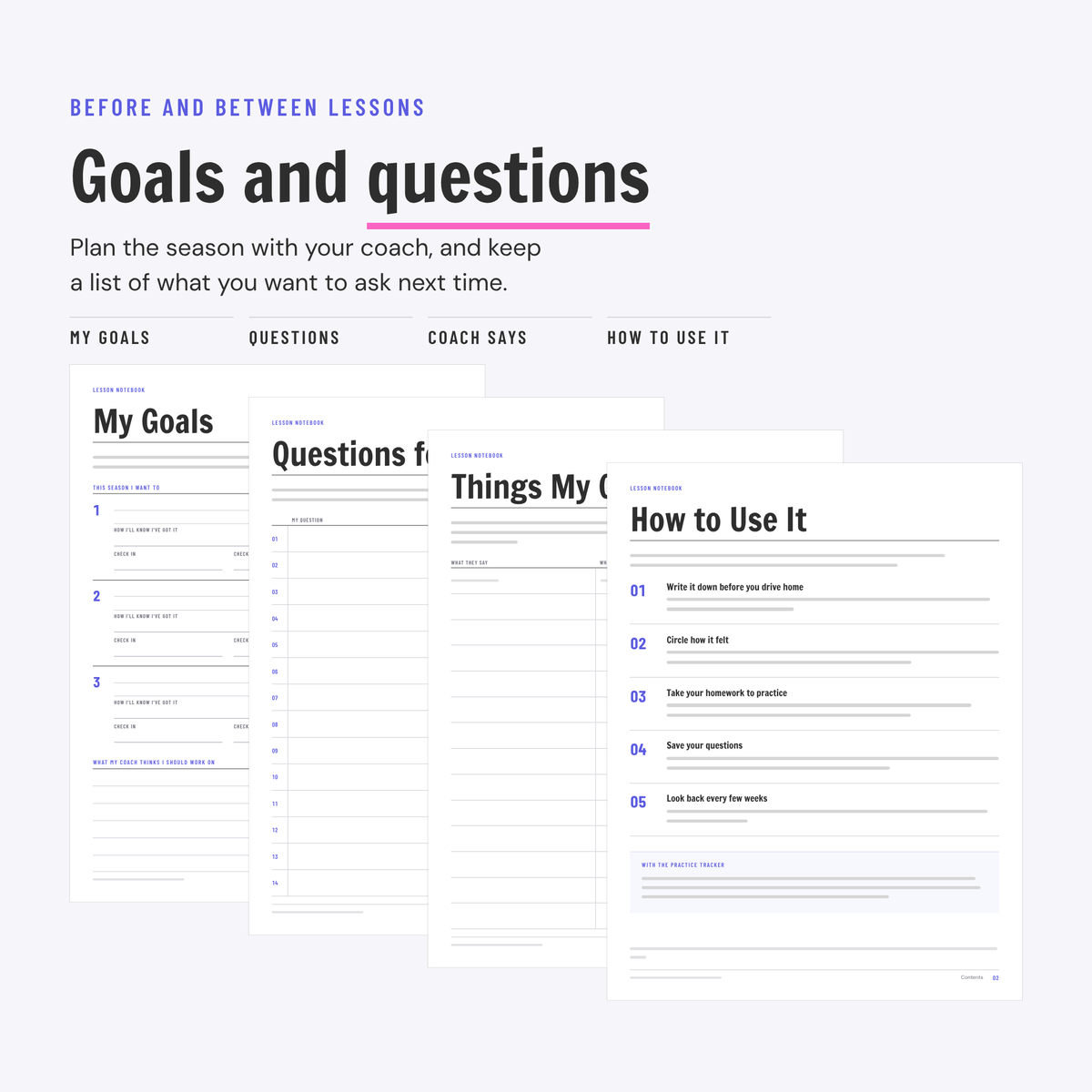 Lesson Notebook printable, preview