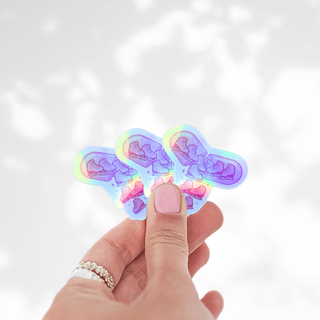 Skating Happy Pill Holo Stickers