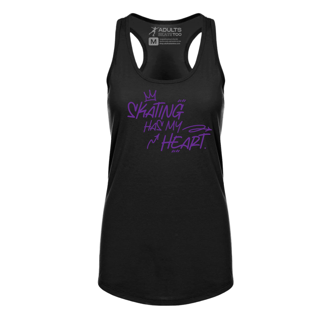Skating Has My Heart Racerback Tank - Adults Skate Too LLC