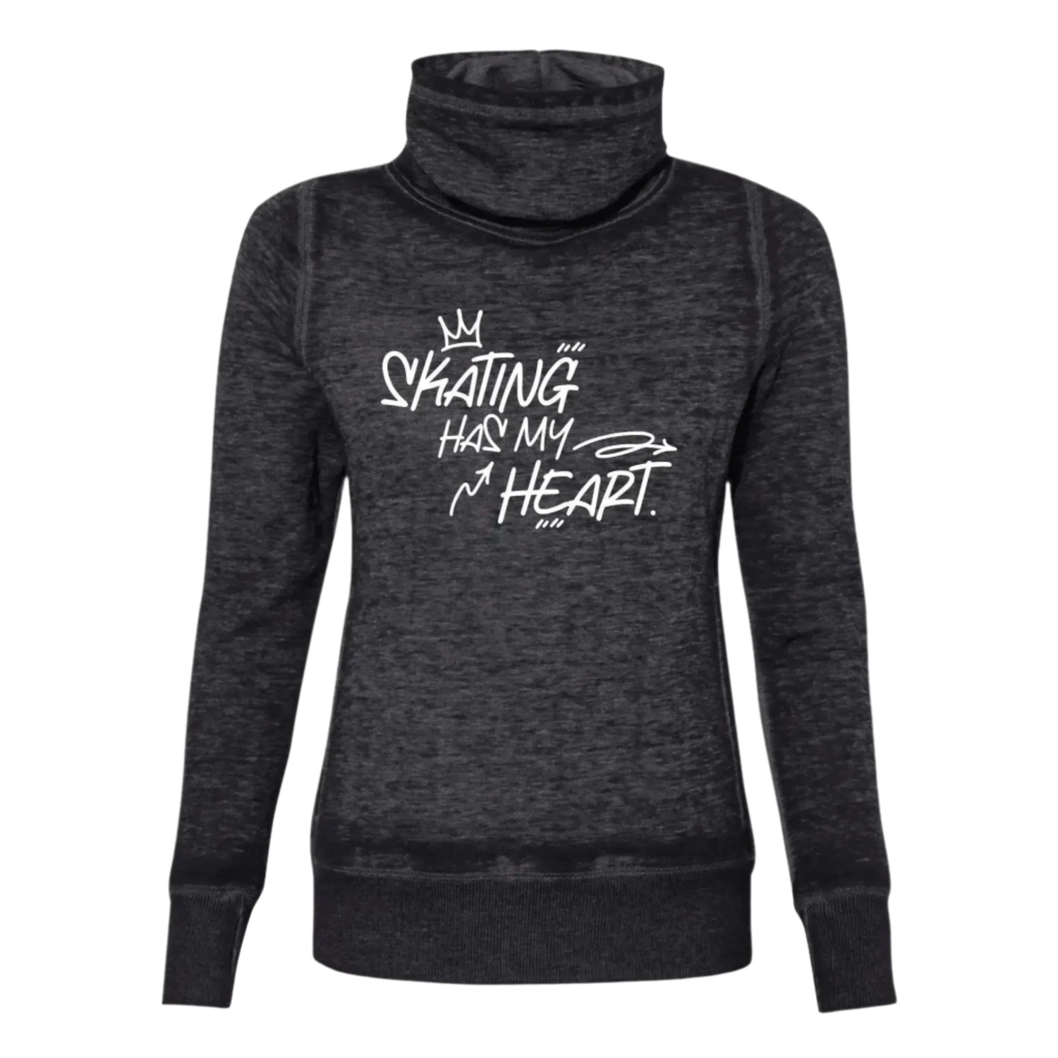 Skating Has My Heart Cowl Neck Sweatshirt - M