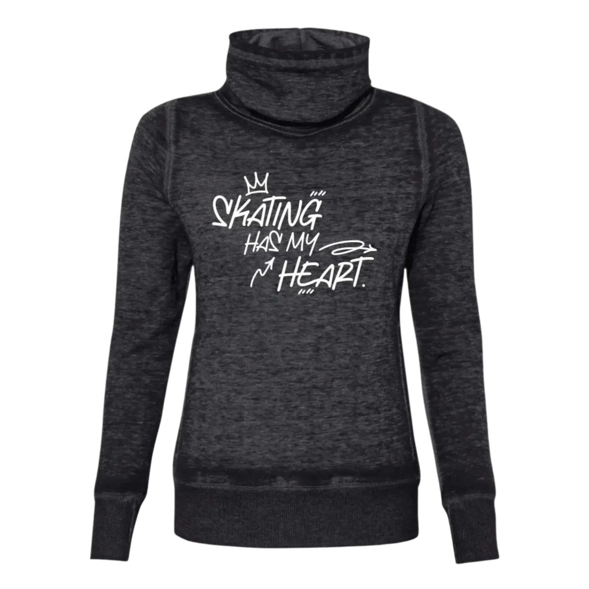 Skating Has My Heart Cowl Neck Sweatshirt - M