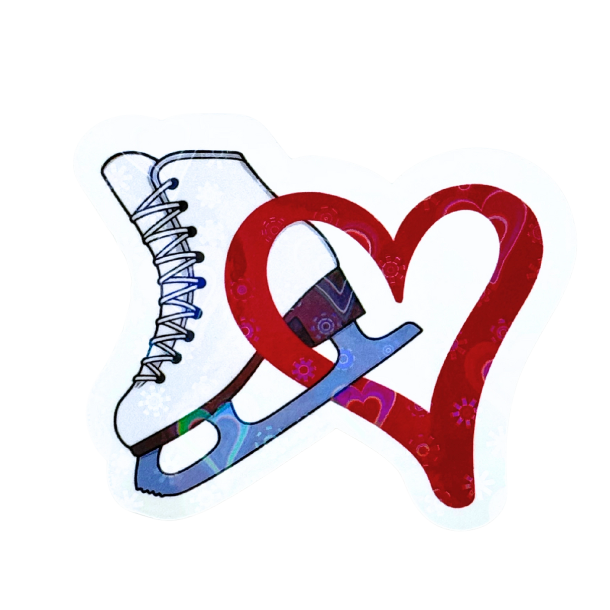 Skate & Holo Heart Overlay Sticker