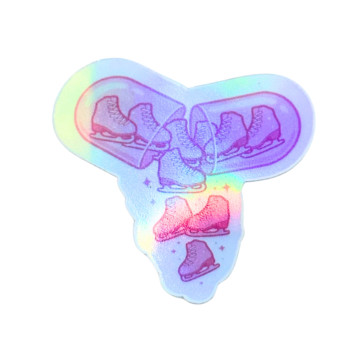 Skating Happy Pill Holo Stickers