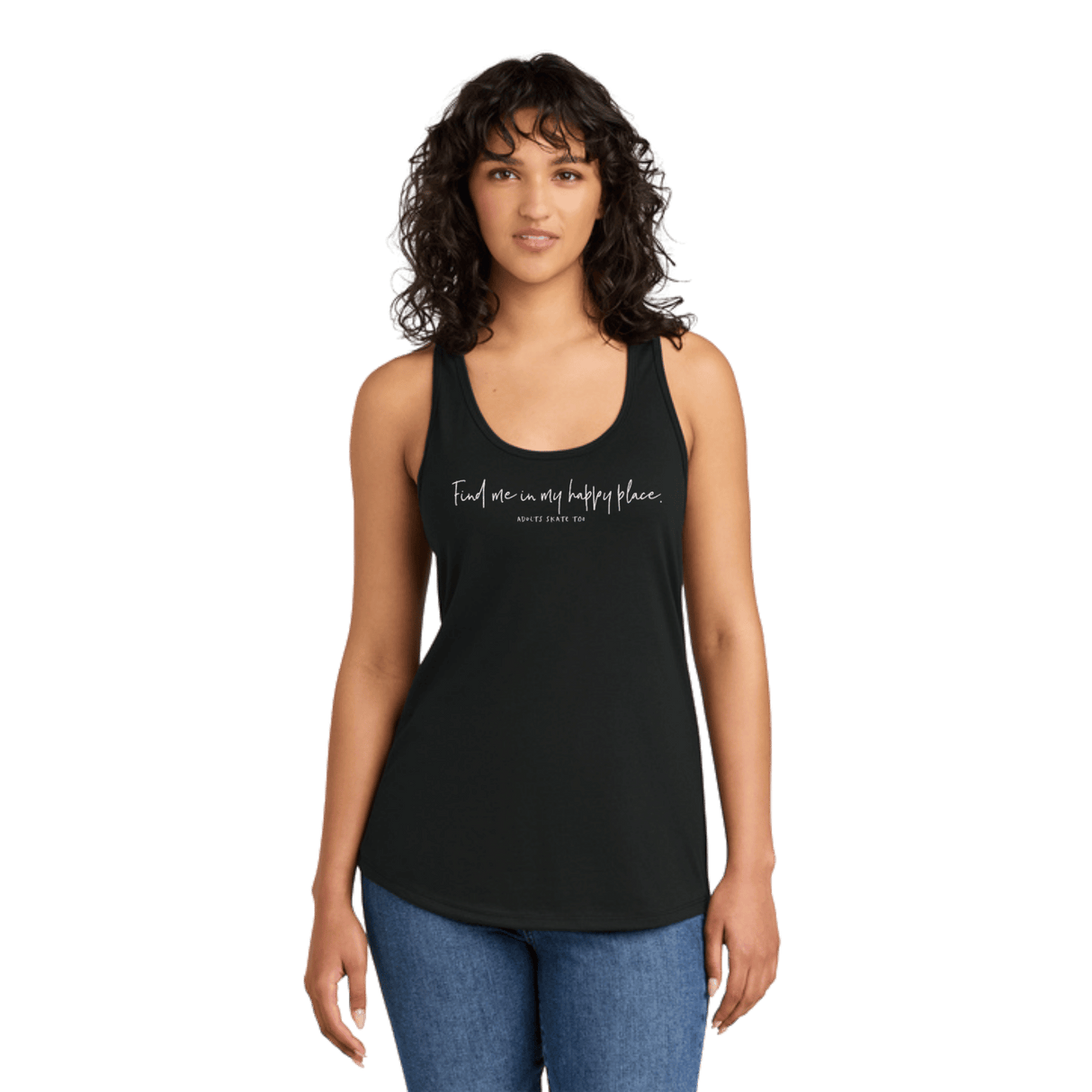 Find Me In My Happy Place. Racerback Tank