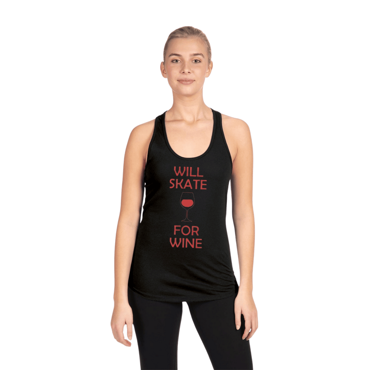 Will Skate For Wine Racerback Tank - M