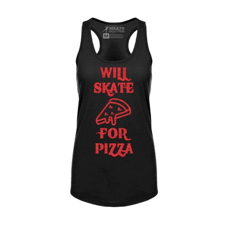 Will Skate For Pizza Racerback Tank