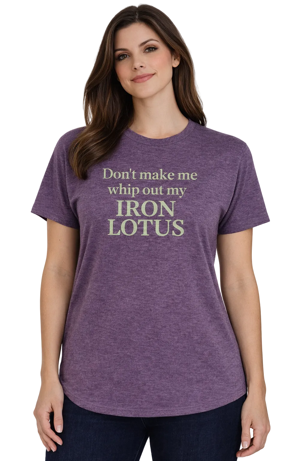 Don't Make Me Whip Out My Iron Lotus Chameleon Green Tee - L - OneofOne