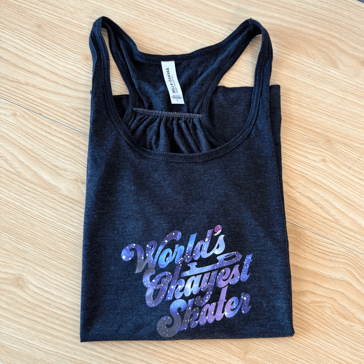 Stardust Galaxy Worlds Okayest Skater Flowy Tank - L - OneofOne