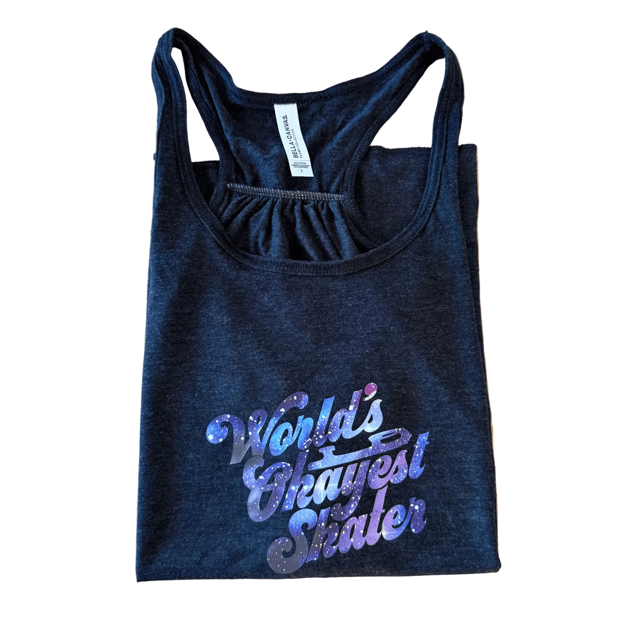 Stardust Galaxy Worlds Okayest Skater Flowy Tank - L - OneofOne