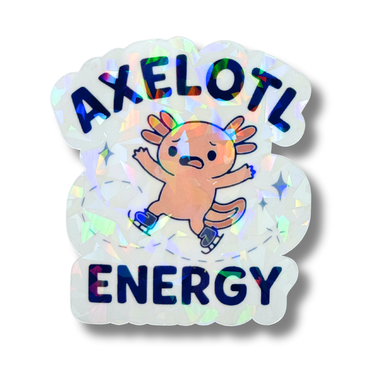 Axelotl Energy Cracked Ice Holo Stickers - Adults Skate Too LLC