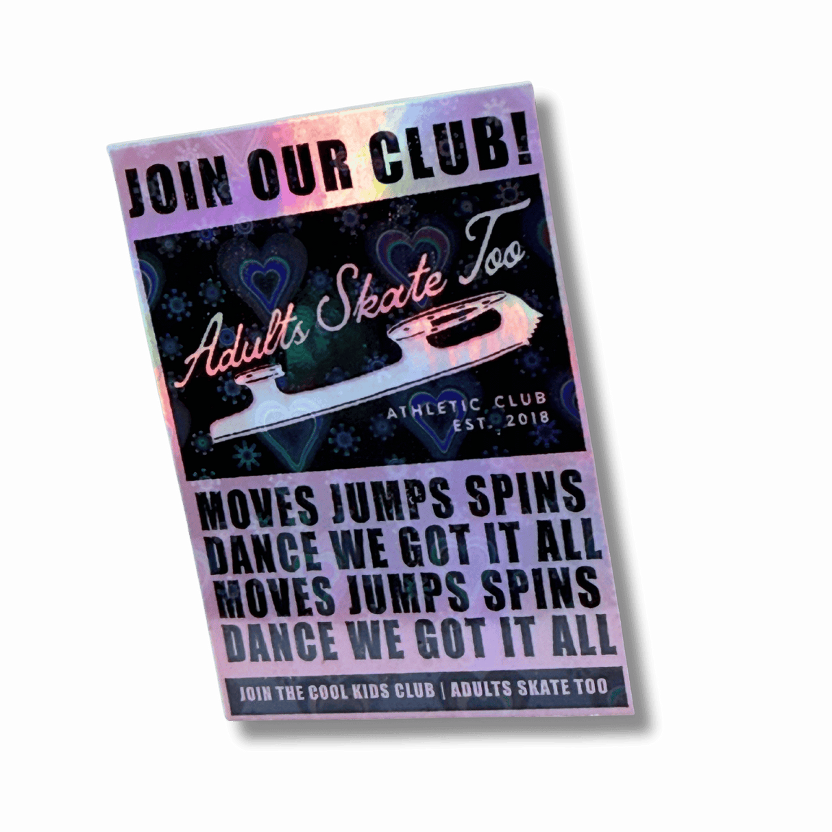 Join Our Club AST Athletic Club Holo Hearts Sticker