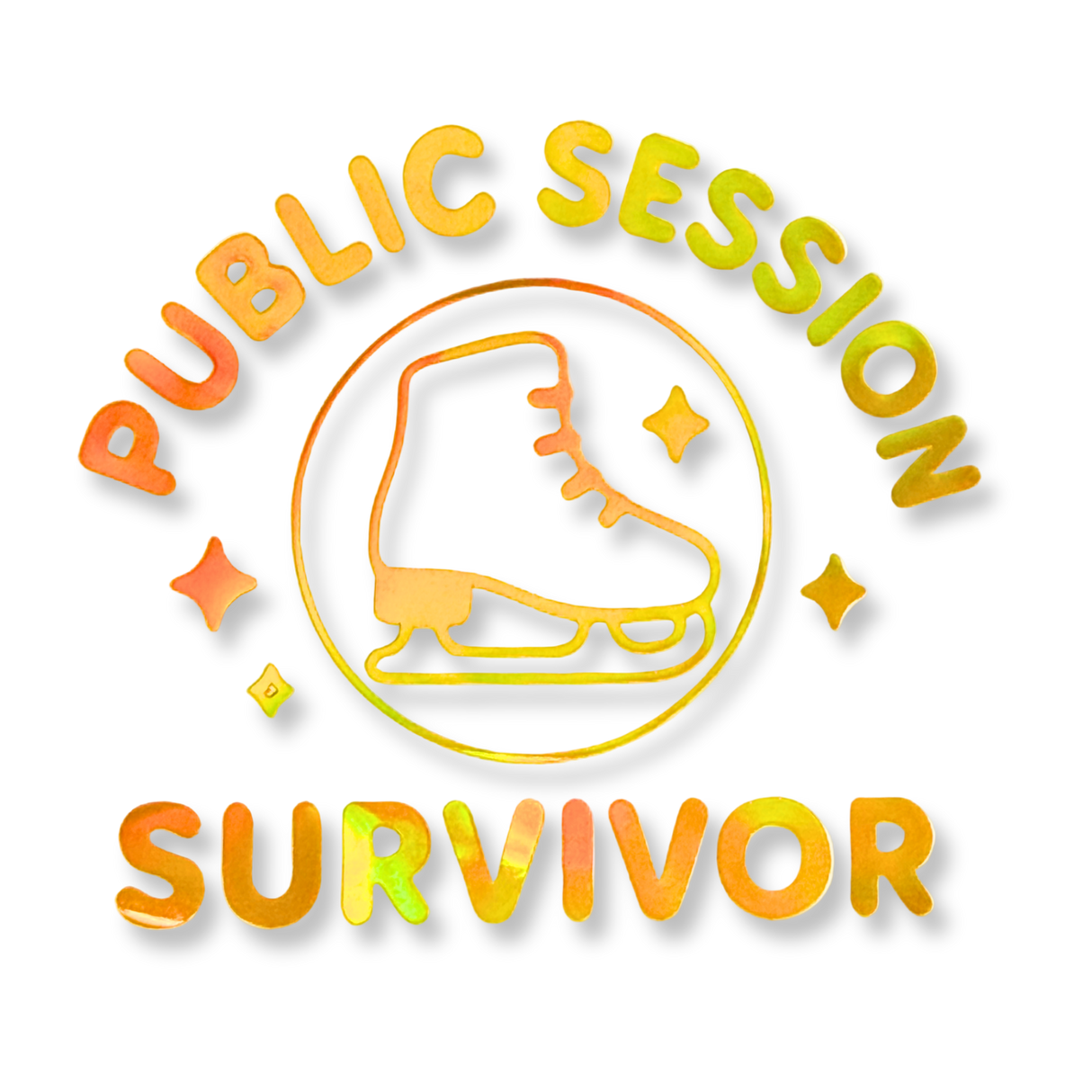 Public Session Survivor Holo Vinyl Decal - Adults Skate Too LLC