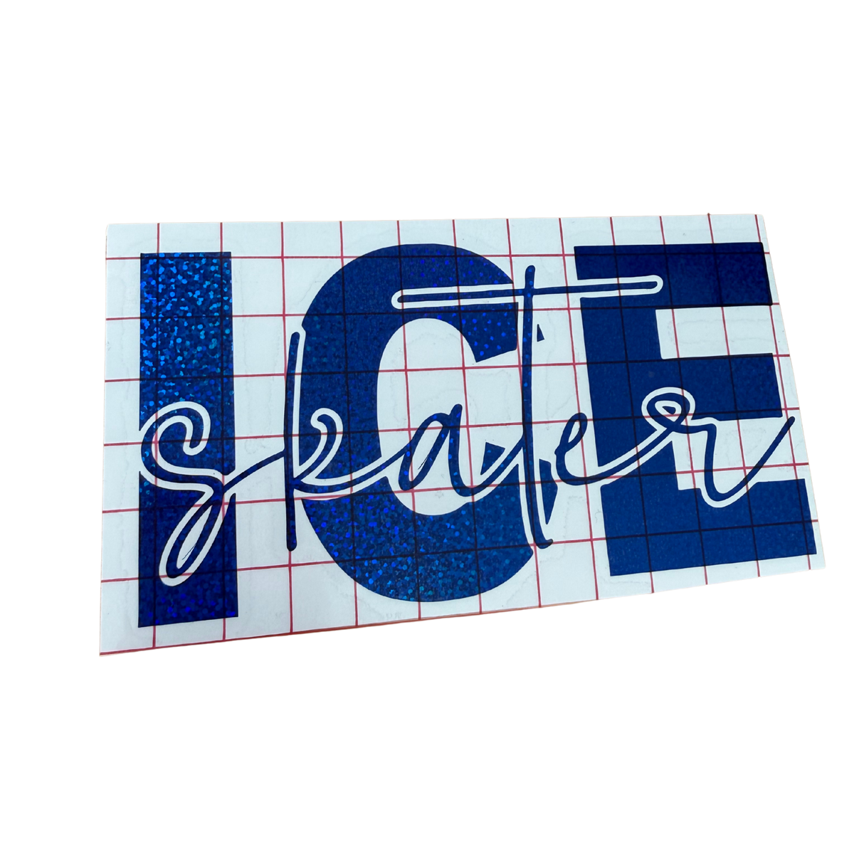 Ice Skater Blue Holo Sparkle Vinyl Decal