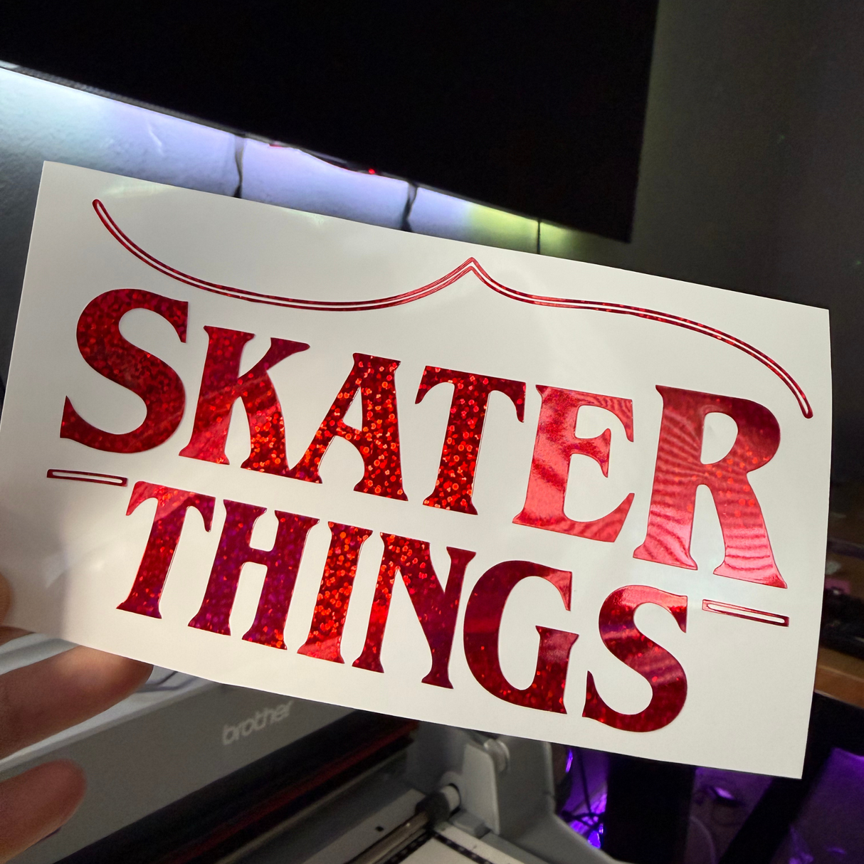 Skater Things Sparkle Vinyl Decal - Adults Skate Too LLC