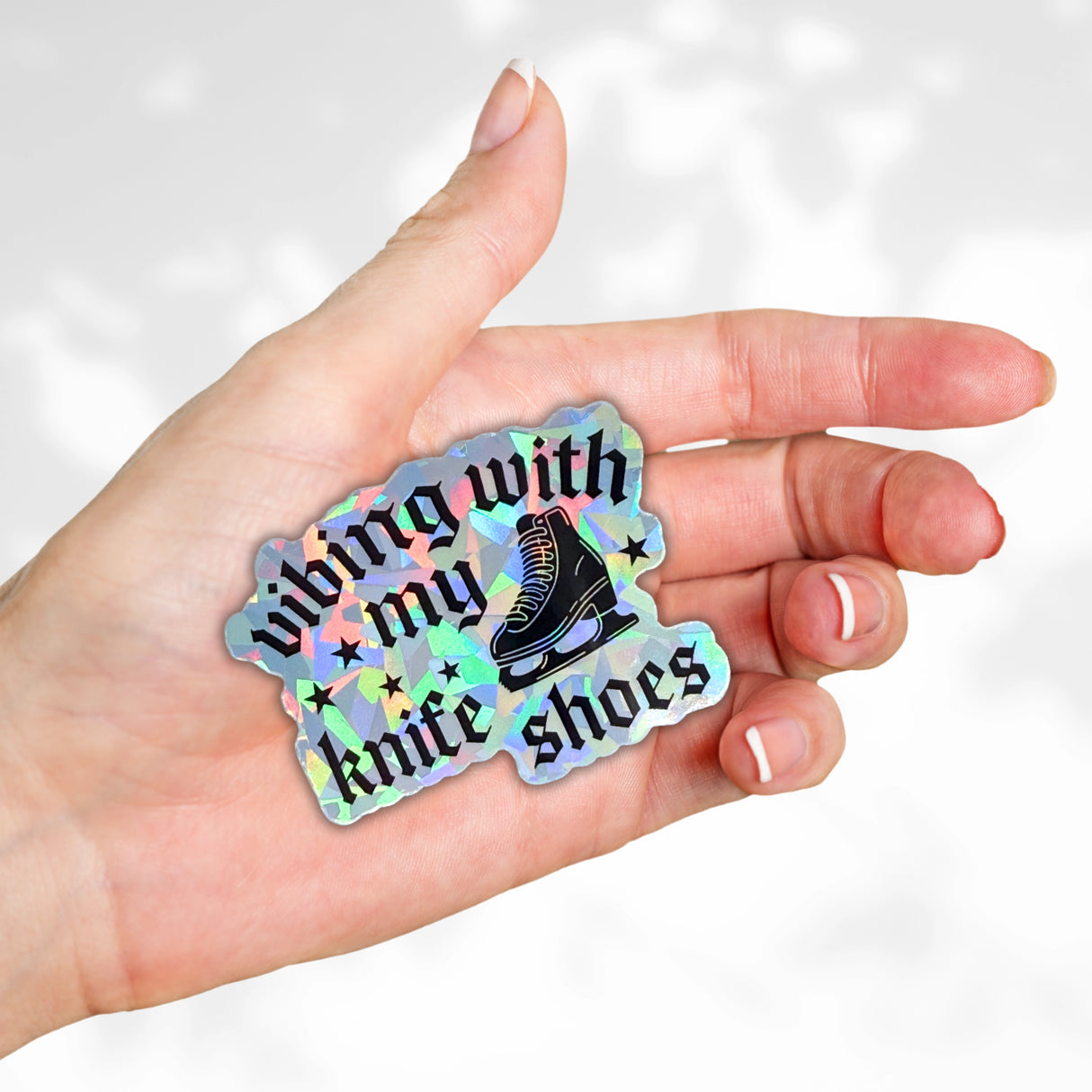 Vibing With My Knifeshoes Holographic Stickers