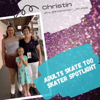 Christin with her coach, Jill Stewart, and her daughter, Serenity, at her first competition