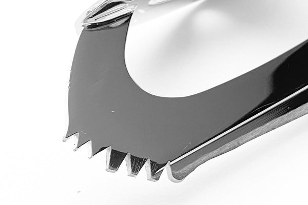 The toe pick end of a figure skating blade