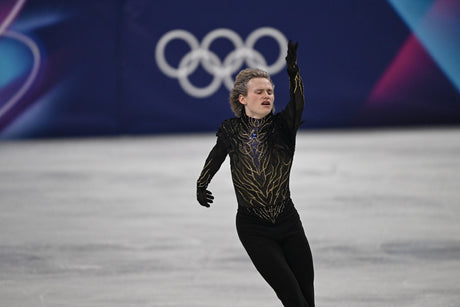 Ilia Malinin competes in the men's free skate at the 2026 Winter Olympics in Milano Cortina.