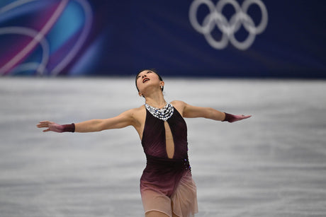 Kaori Sakamoto competes in the women's free skate at the 2026 Winter Olympics in Milano Cortina.