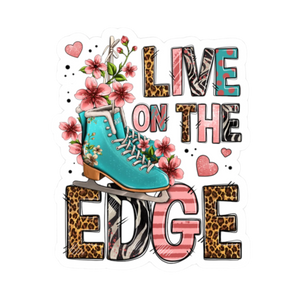 Live on the Edge Ice Skate Vinyl Decals - Adults Skate Too LLC