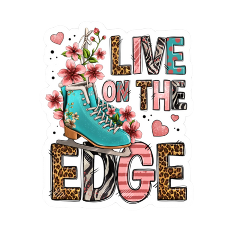Live on the Edge Ice Skate Vinyl Decals - Adults Skate Too LLC