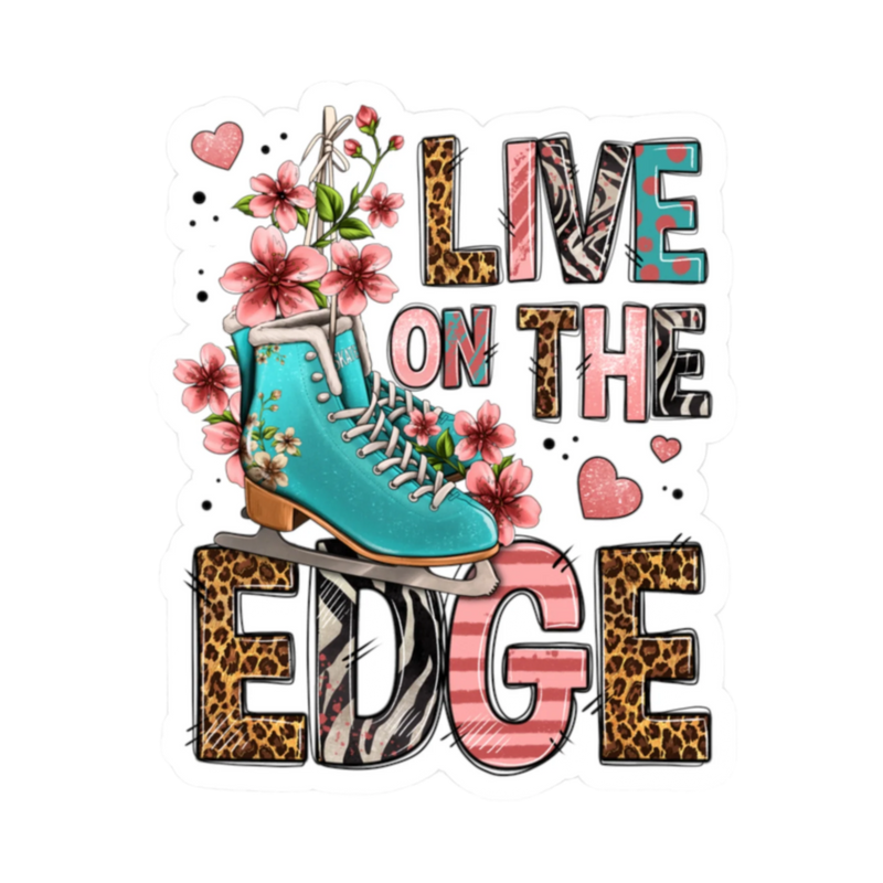 Live on the Edge Ice Skate Vinyl Decals - Adults Skate Too LLC
